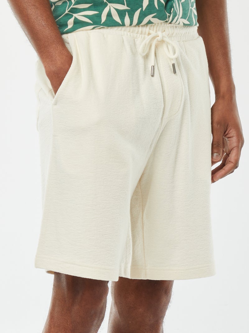 Bermudas lisas com bolsos BRANCO - Kiabi