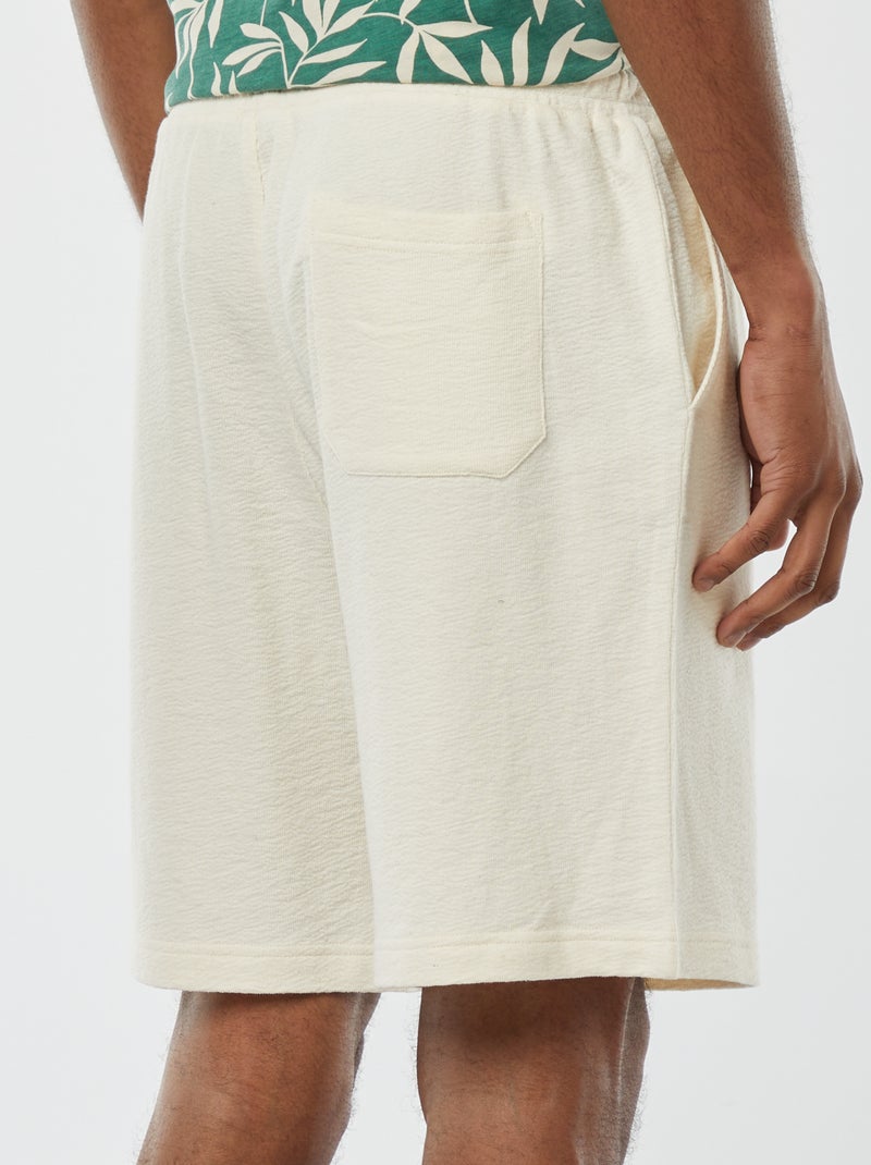 Bermudas lisas com bolsos BRANCO - Kiabi