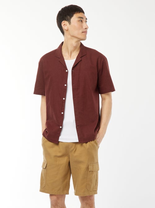 Bermudas lisas com bolsos com aba - Kiabi
