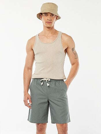 Bermudas lisas com cintura elástica + atilhos