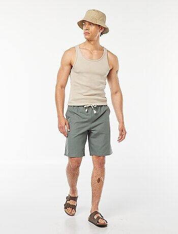 Bermudas lisas com cintura elástica + atilhos