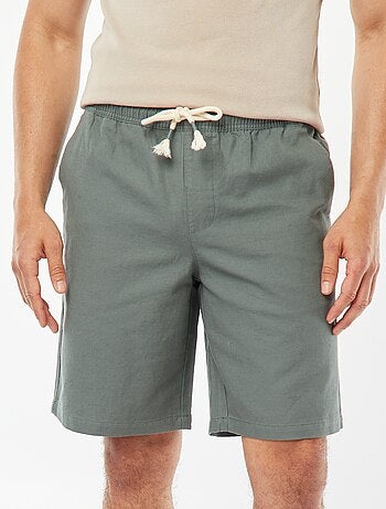 Bermudas lisas com cintura elástica + atilhos