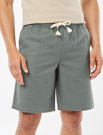 Bermudas lisas com cintura elástica + atilhos