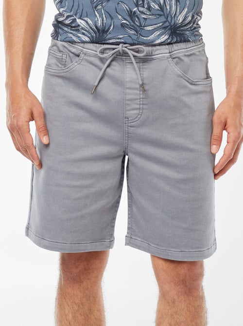 Bermudas lisas com cintura elástica e atilho para apertar - Kiabi