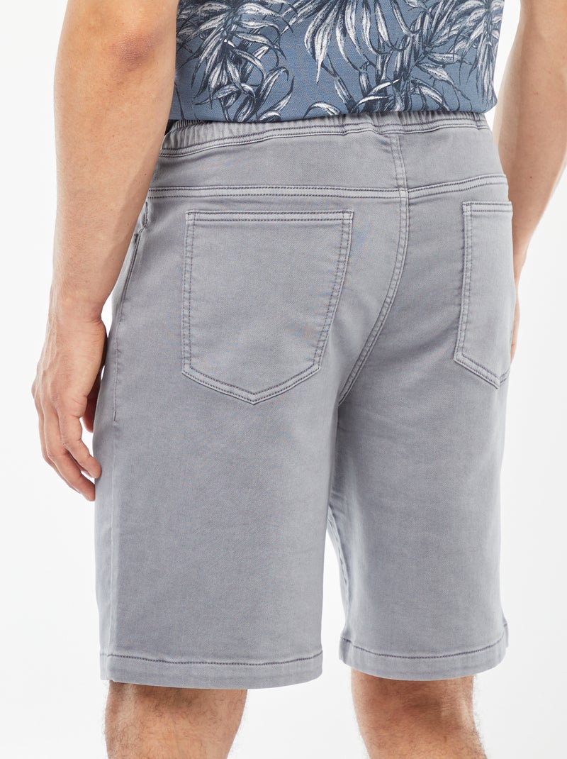 Bermudas lisas com cintura elástica e atilho para apertar AZUL - Kiabi