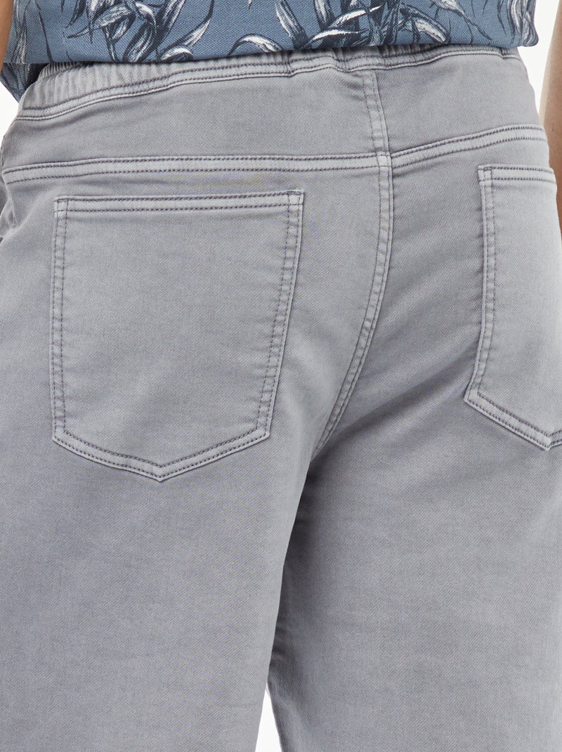 Bermudas lisas com cintura elástica e atilho para apertar AZUL - Kiabi