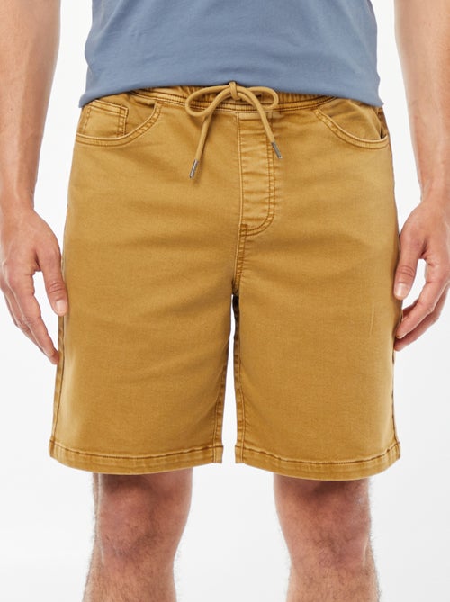 Bermudas lisas com cintura elástica e atilho para apertar - Kiabi Bermudas lisas com cintura elástica e atilho para apertar - Kiabi