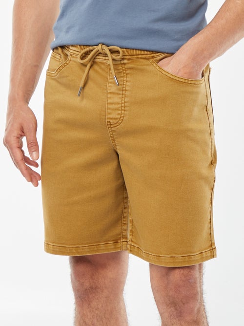 Bermudas lisas com cintura elástica e atilho para apertar - Kiabi Bermudas lisas com cintura elástica e atilho para apertar - Kiabi