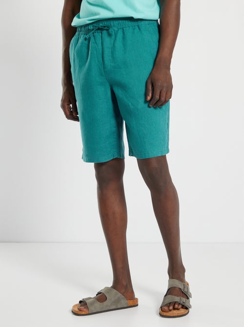 Bermudas lisas em linho - Kiabi