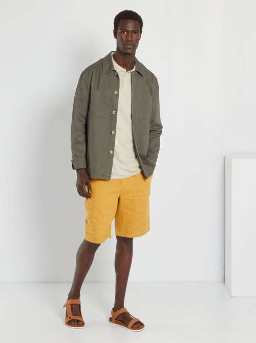 Bermudas lisas em linho - Kiabi