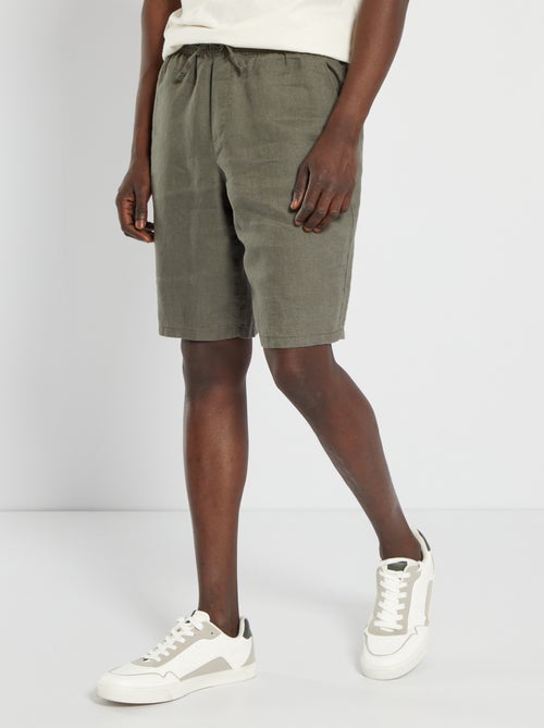 Bermudas lisas em linho - Kiabi