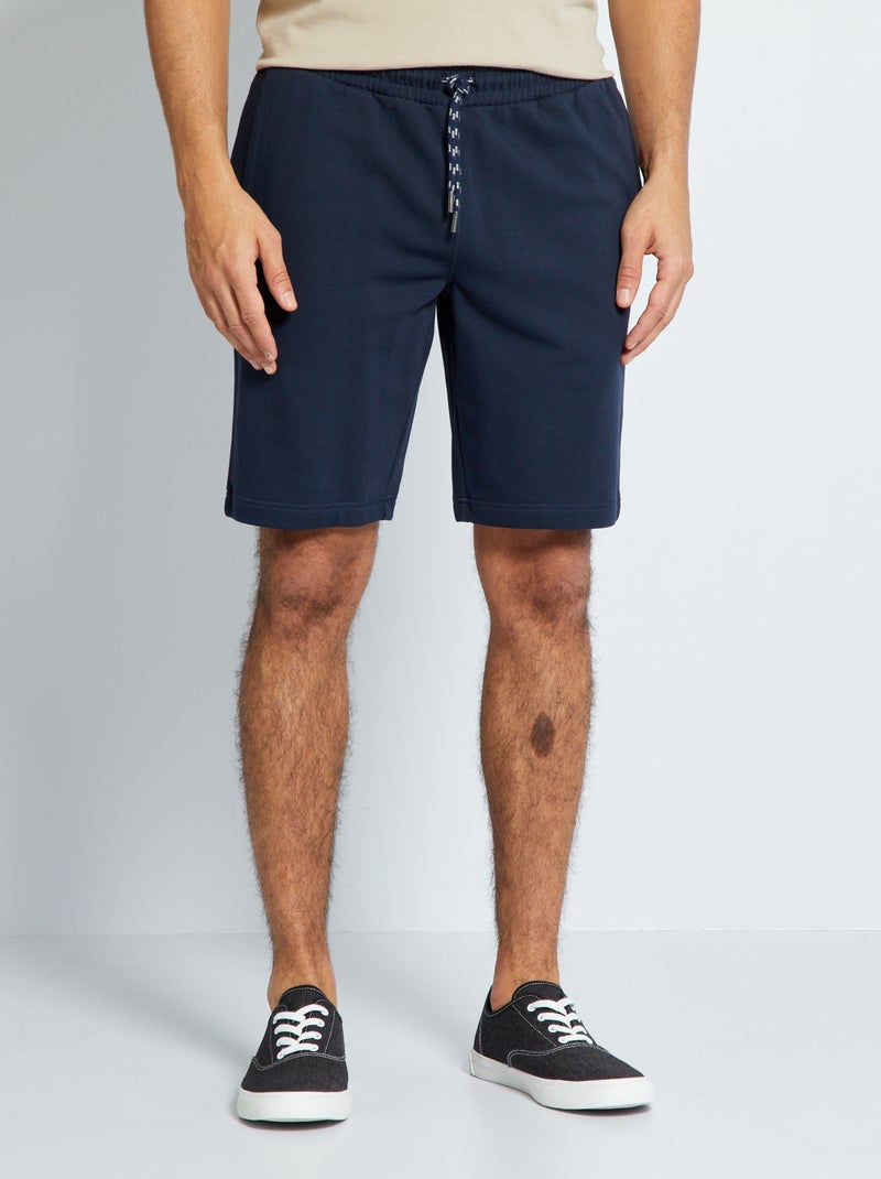Bermudas lisas em moletão AZUL - Kiabi