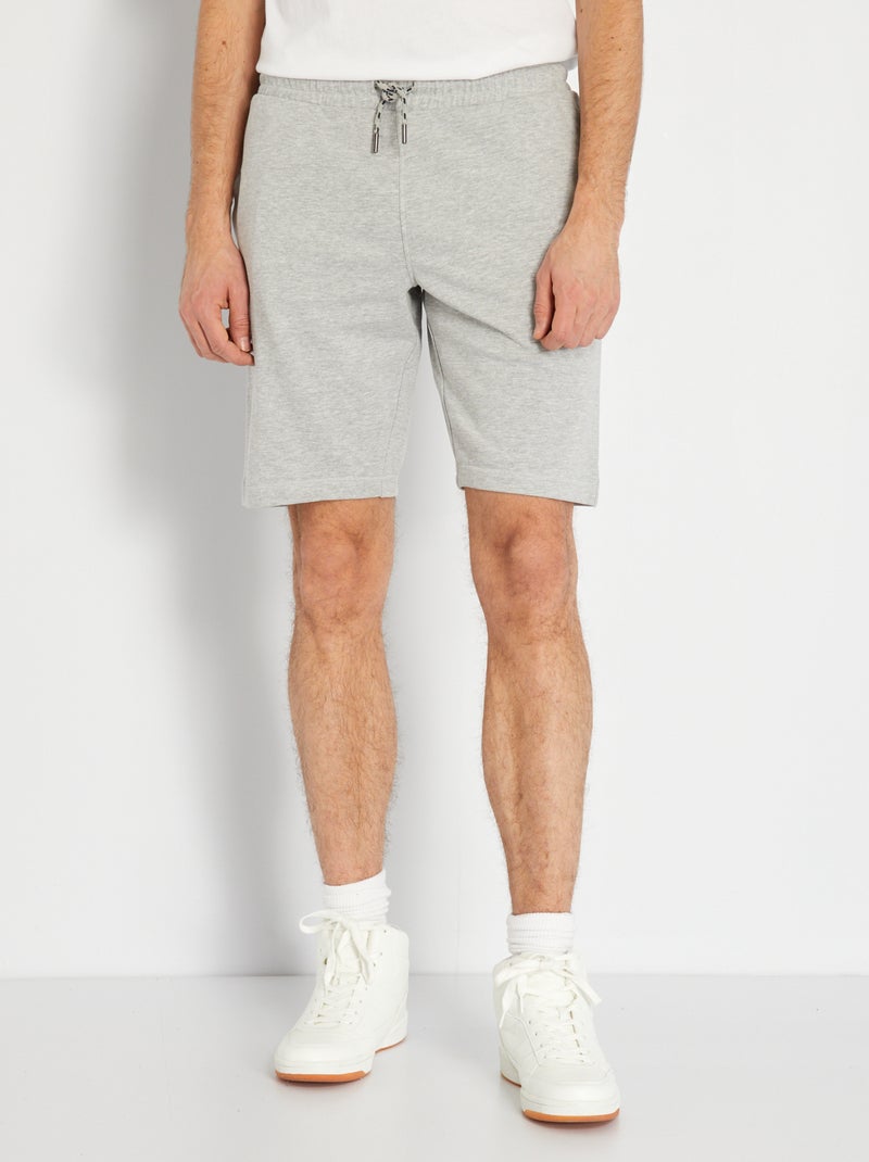 Bermudas lisas em moletão CINZA - Kiabi