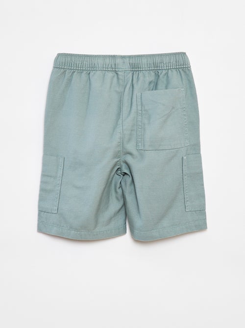 Bermudas lisas em sarja com bolsos - Kiabi