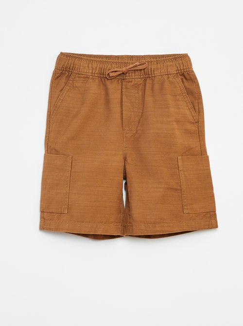 Bermudas lisas em sarja com bolsos - Kiabi