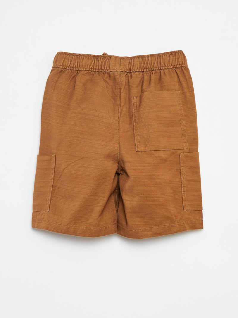 Bermudas lisas em sarja com bolsos BEGE - Kiabi