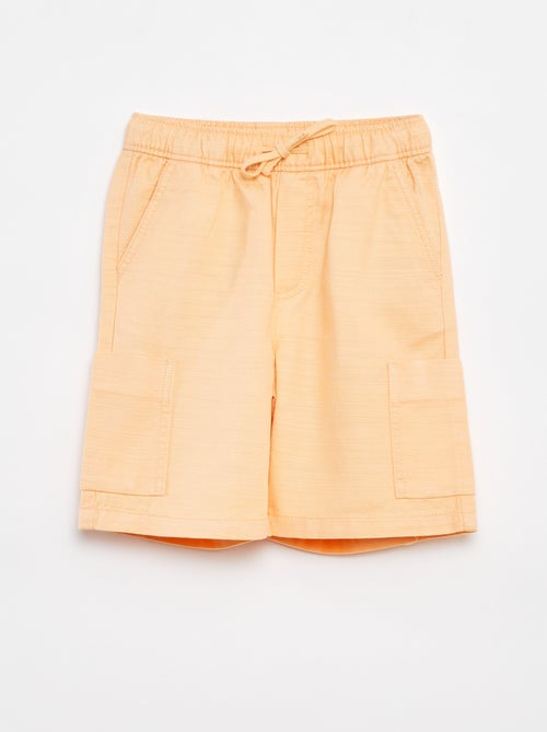 Bermudas lisas em sarja com bolsos - Kiabi