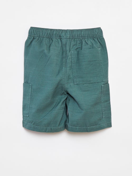 Bermudas lisas em sarja com bolsos - Kiabi