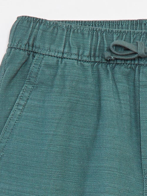 Bermudas lisas em sarja com bolsos - Kiabi