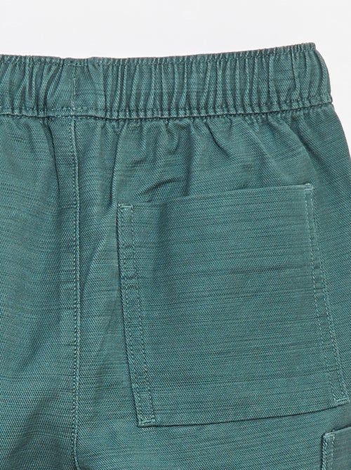 Bermudas lisas em sarja com bolsos - Kiabi