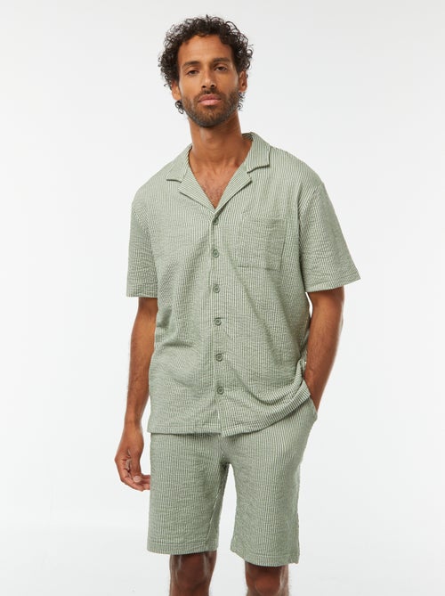 Bermudas material tipo crepe
 às riscas - Kiabi