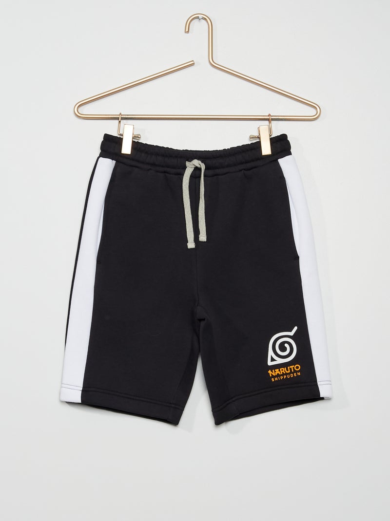 Bermudas 'Naruto' em moletão Preto - Kiabi