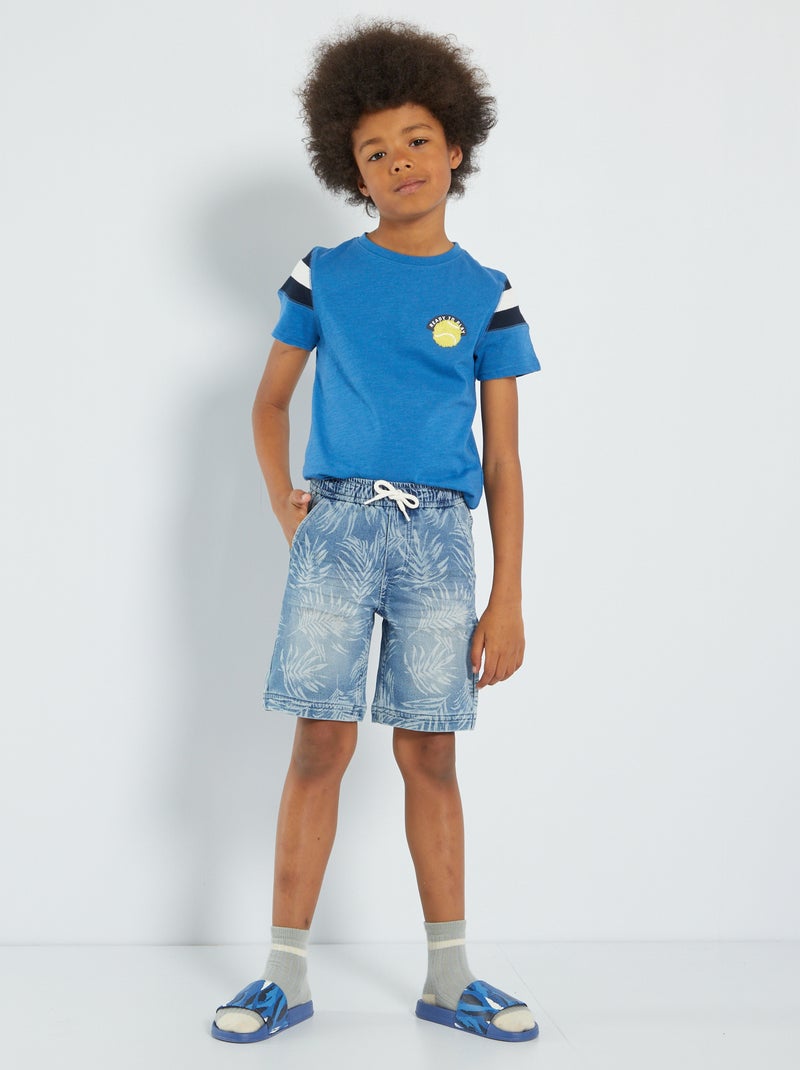 Bermudas regulares de ganga AZUL - Kiabi