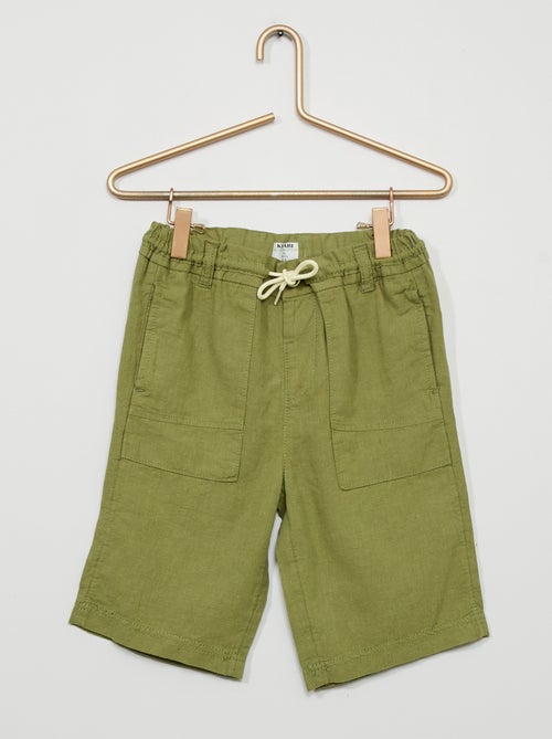 Bermudas regulares de linho - Kiabi