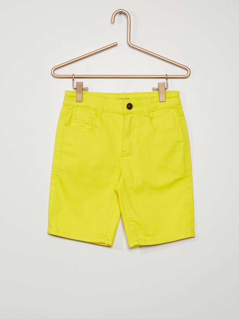 Bermudas slim com 5 bolsos AMARELO - Kiabi
