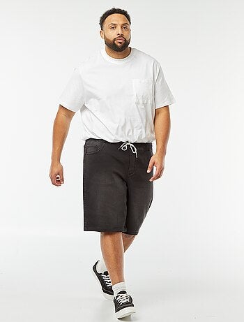 Bermudas slim em ganga elástica