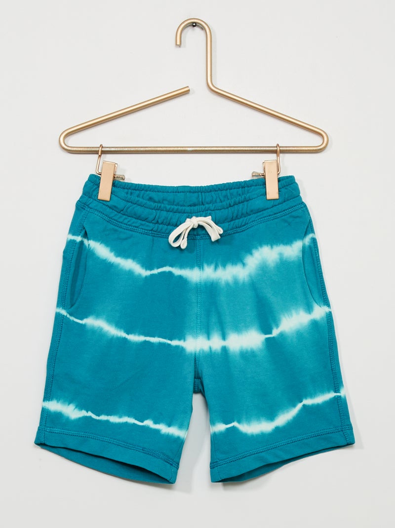 Bermudas 'tie and die' em moletão AZUL - Kiabi