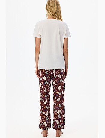 Best vacation conjunto de pijama com estampa de gato e manga curta penti