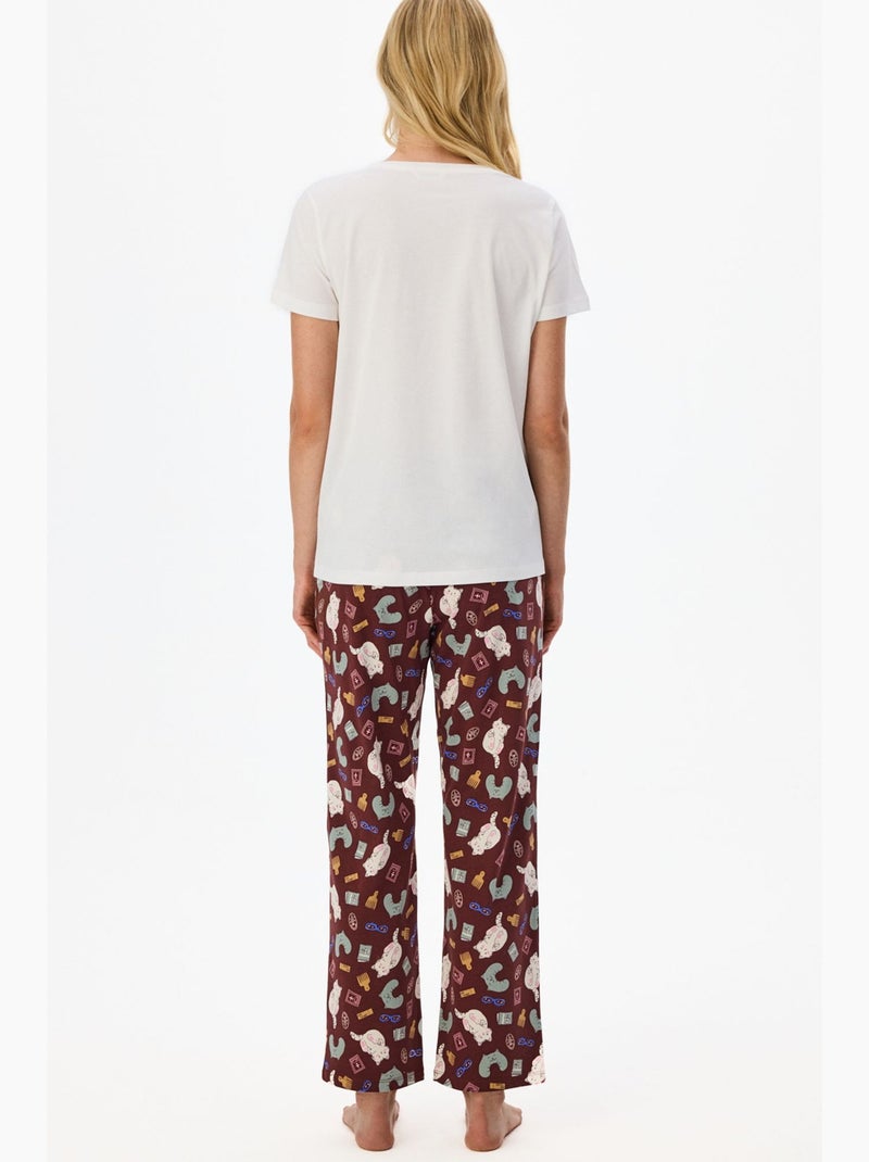 Best vacation conjunto de pijama com estampa de gato e manga curta penti Branco Vermelho Azul - Kiabi