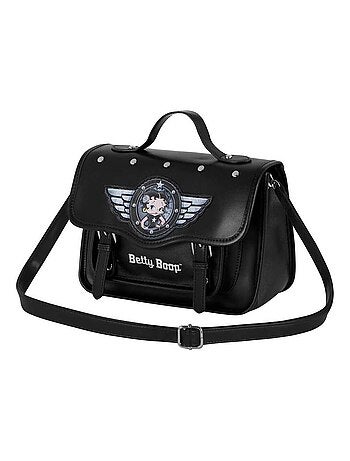 Betty Boop Motor Love Mala-Mochila Satchel, Preta