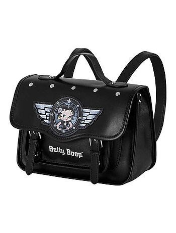 Betty Boop Motor Love Mala-Mochila Satchel, Preta