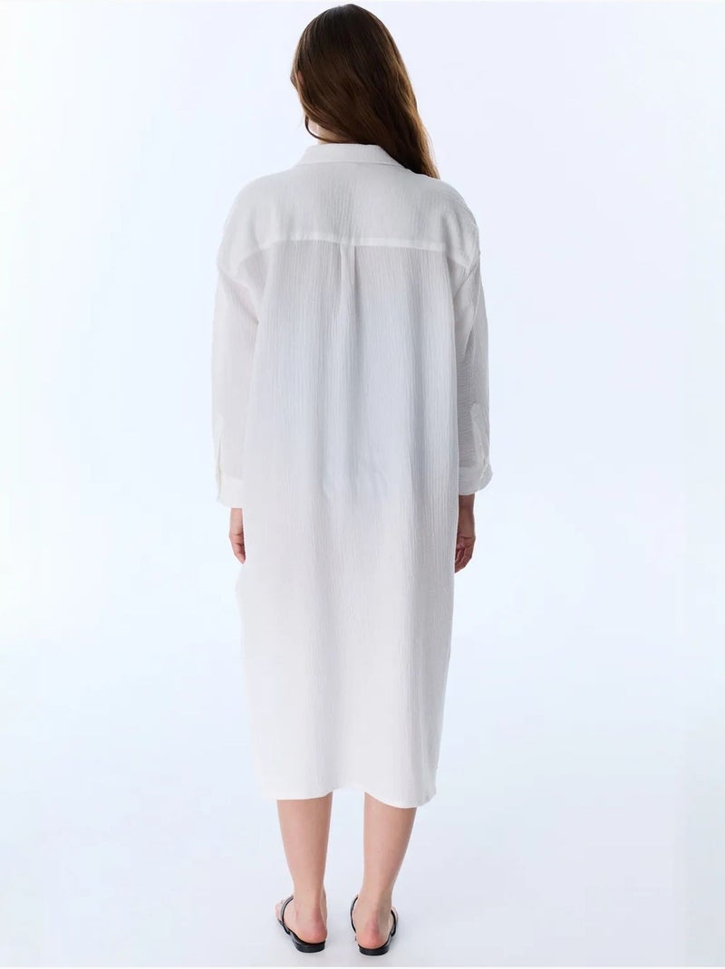 Bia kaftan de manga comprida penti Branco - Kiabi