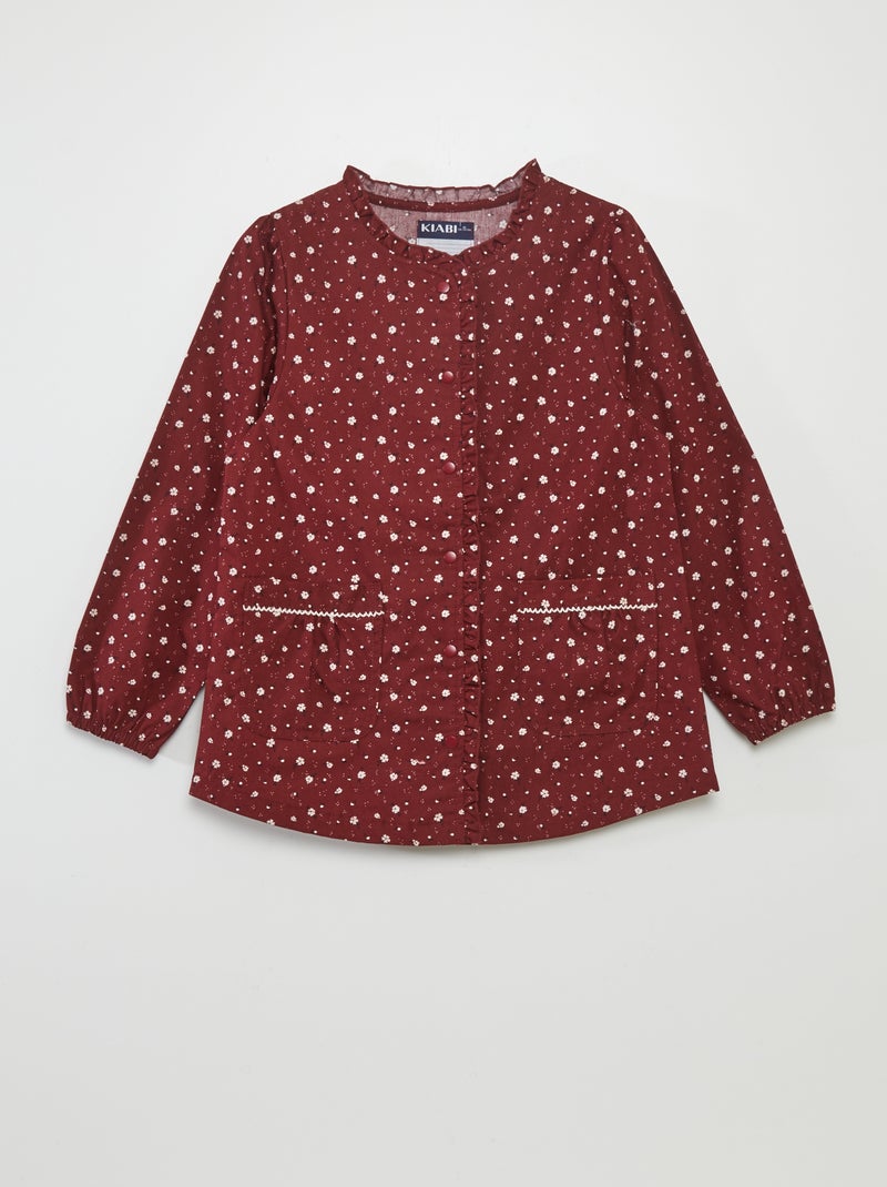 Bibe estampado com abertura de botões VERMELHO - Kiabi