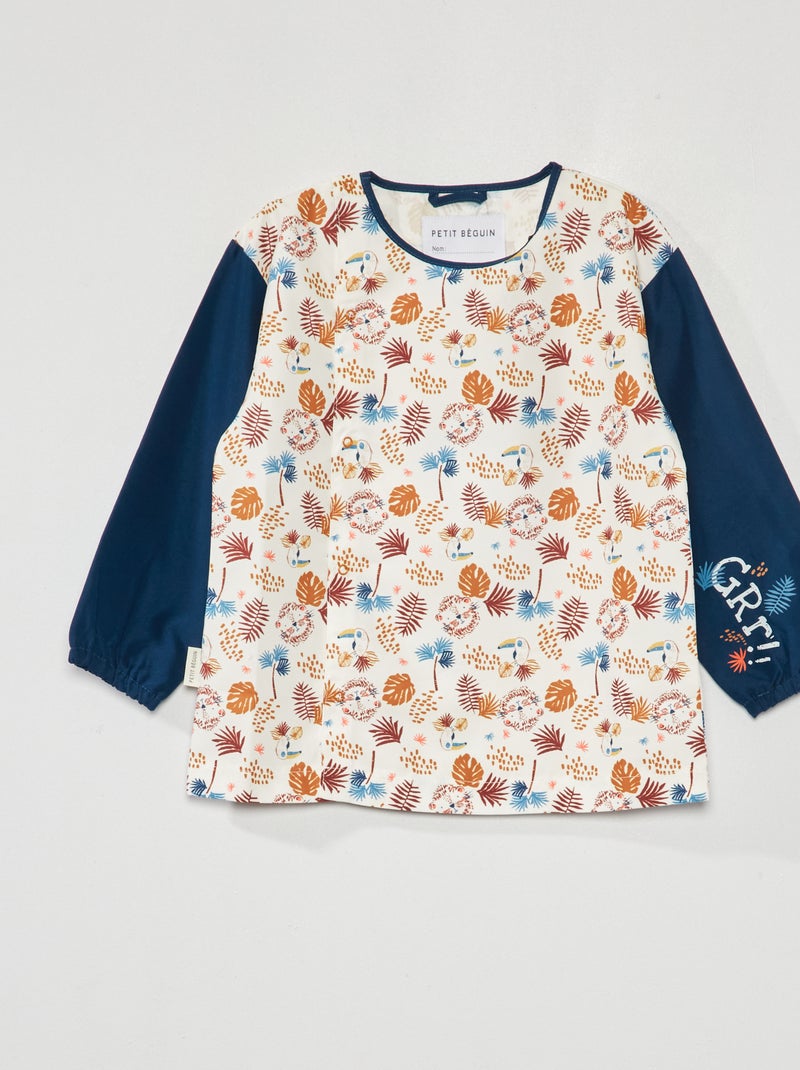Bibe estampado de manga comprida AZUL - Kiabi