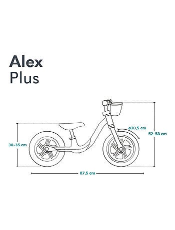 Bicicleta de equilíbrio com capacete LIONELO Alex Plus – Leve – Selim confortável