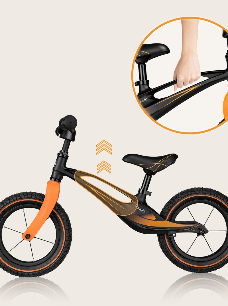 Bicicleta de equilíbrio LIONELO Bart Air – Bicicleta infantil – Até 30 kg – Leve –  Ajustáveis Preto - Kiabi