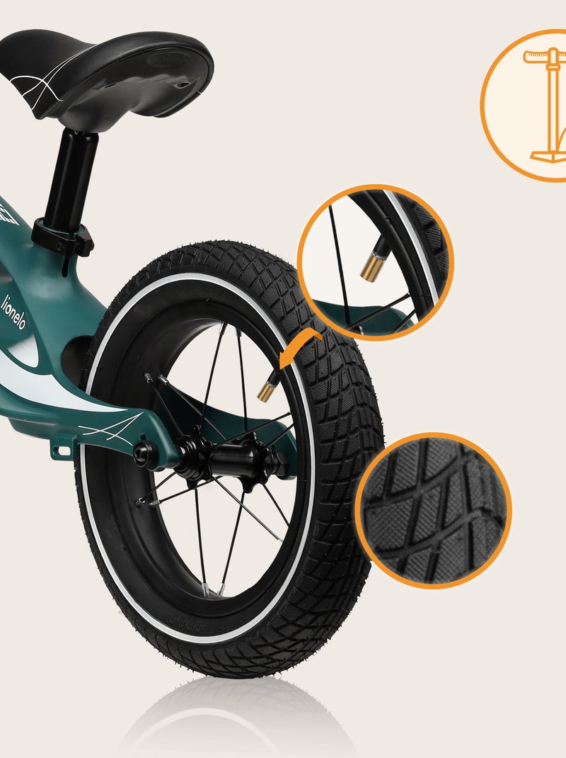 Bicicleta de equilíbrio LIONELO Bart Air – Bicicleta infantil – Até 30 kg – Leve –  Ajustáveis Verde - Kiabi