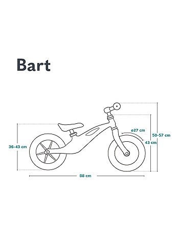 Bicicleta de equilíbrio LIONELO Bart – Bicicleta infantil – Até 30 kg – Leve – Ajustáveis