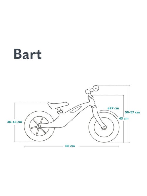 Bicicleta de equilíbrio LIONELO Bart – Bicicleta infantil – Até 30 kg – Leve – Ajustáveis - Kiabi