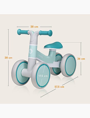Bicicleta de equilíbrio LIONELO Villy – Bicicleta infantil – 4 rodas – Amortecimento dianteiro