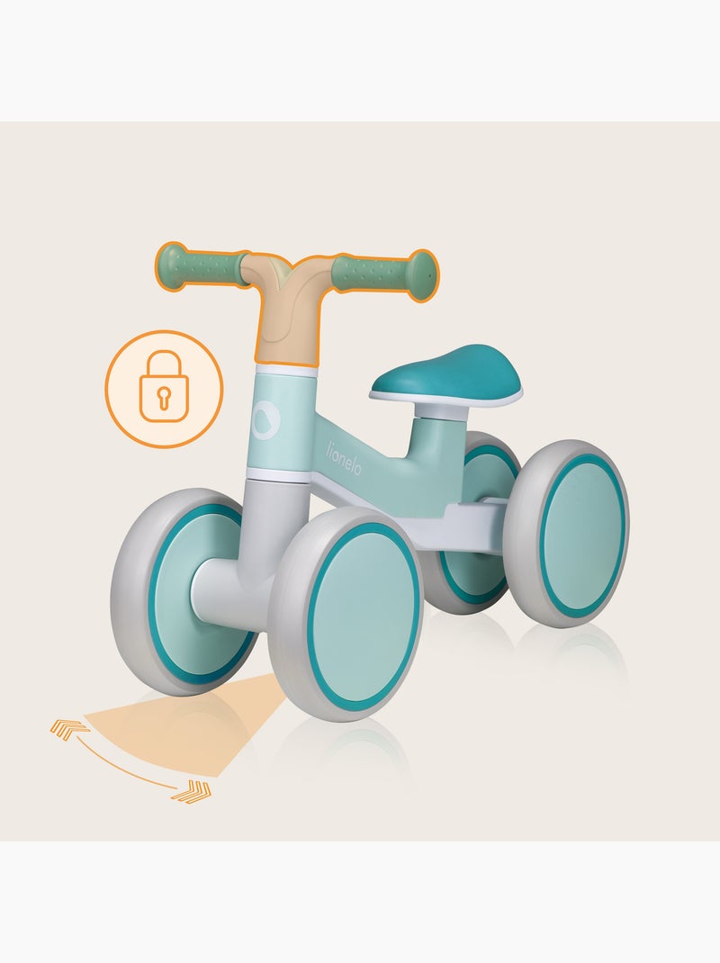 Bicicleta de equilíbrio LIONELO Villy – Bicicleta infantil – 4 rodas – Amortecimento dianteiro Azul-turquesa - Kiabi