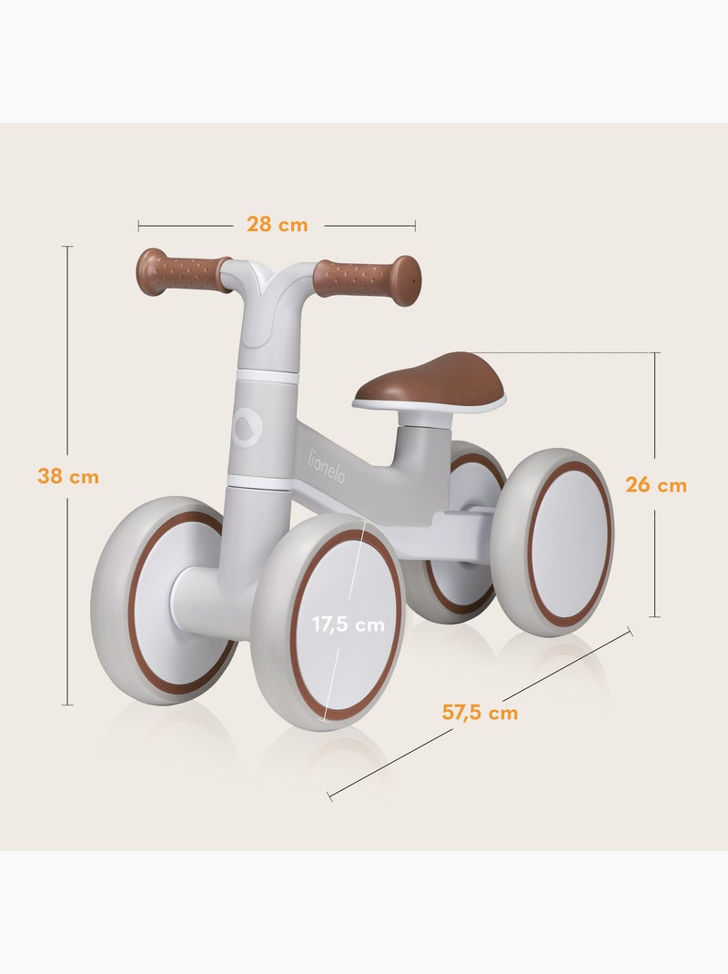 Bicicleta de equilíbrio LIONELO Villy – Bicicleta infantil – 4 rodas – Amortecimento dianteiro Cinza-castanho - Kiabi