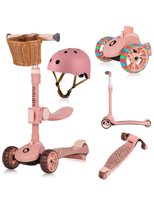 Bicicleta de equilíbrio, trotinete e capacete LIONELO Franky – Rodas iluminadas – Até 50 kg – Cesto - Kiabi