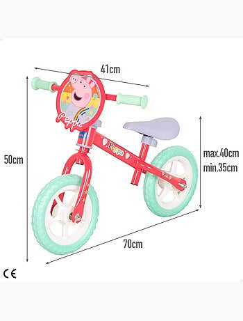 Bicicleta peppa pig sem pedais e ajustável em altura máx. 20 kg