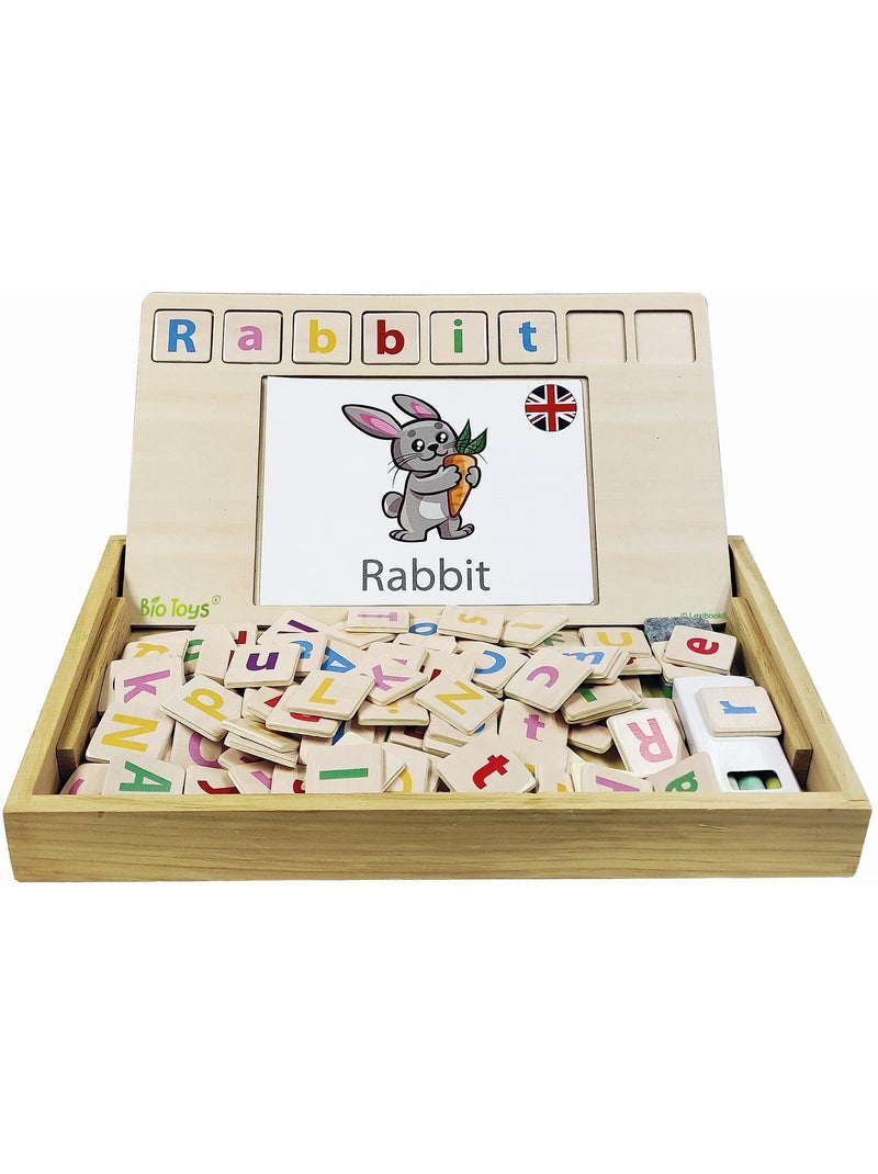 Bio brinquedos word school bilingue inglês francês brinquedo de madeira Bege - Kiabi