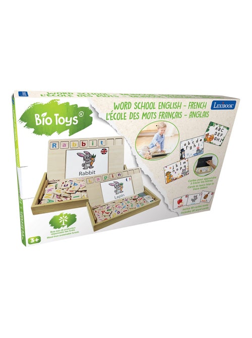 Bio brinquedos word school bilingue inglês francês brinquedo de madeira - Kiabi